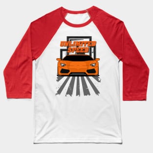 Unlimited Speed with Lambo Aventador Baseball T-Shirt